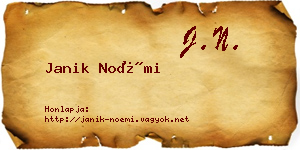 Janik Noémi névjegykártya